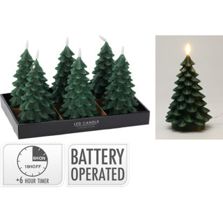 Ledkaars kerstboom 19cm donker groen