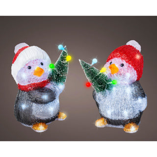 Led pinguïn acryl penguins steady bo buiten 2assl.17cm x w.17.5cm x h.26cm