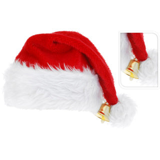 No brand kerstmuts deluxe met bel 40x30cm