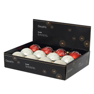 Kerstballen glas 3col assdia8cm