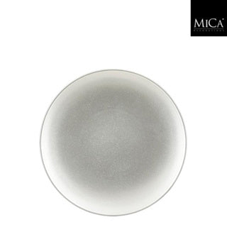 Edelman mila decoratie bord recycled plastic zilver h1,5xd25cm