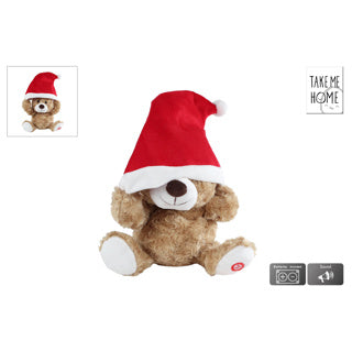Take me home dansende beer met kerstmuts en muziek