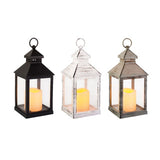 Kaemingk led lantaarn plastic square fire flame effect bo binnen 3col assl.11cm x w.11cm x h.22.5cm