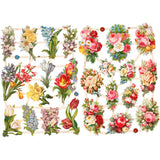 Creativ company vintage plaatjes, lentebloemen, vel 16,5x23,5 cm, 2 vel 1 doos