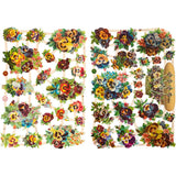 Creativ company vintage plaatjes, viooltje, vel 16,5x23,5 cm, 2 vel 1 doos