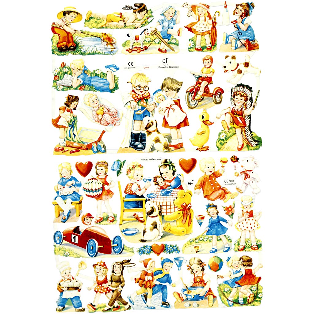 Creativ company vintage plaatjes, kinderen, vel 16,5x23,5 cm, 2 vel 1 doos