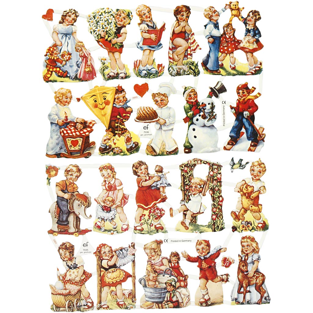 Creativ company vintage plaatjes, nostalgische kinderen, vel 16,5x23,5 cm, 2 vel 1 doos