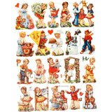 Creativ company vintage plaatjes, nostalgische kinderen, vel 16,5x23,5 cm, 2 vel 1 doos