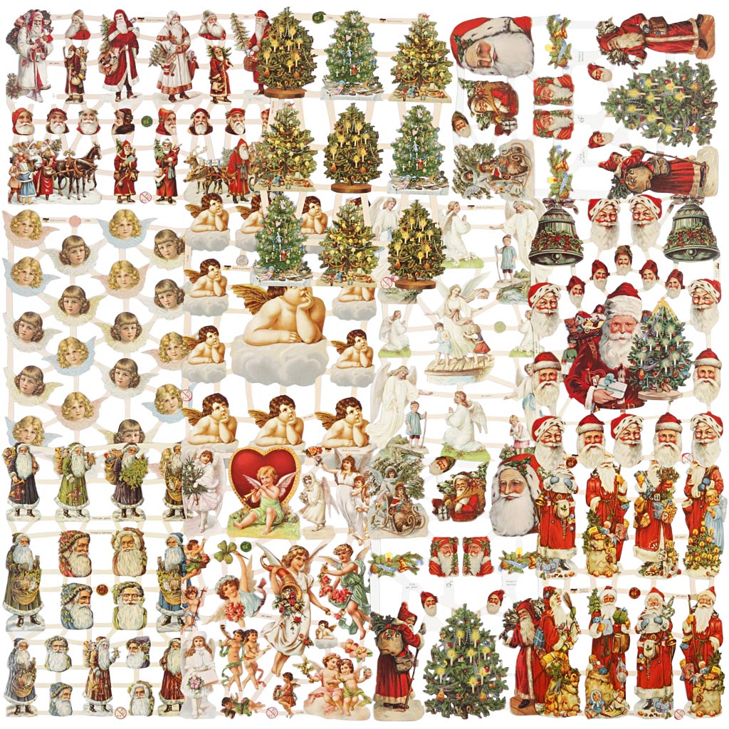 Creativ company vintage plaatjes, kerstmis, vel 16,5x23,5 cm, 30 vel 1 doos