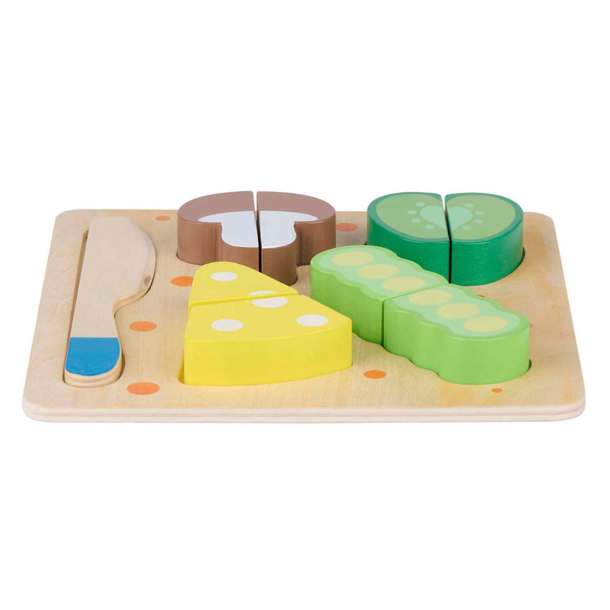 Houten snijpuzzel groente, 9st.