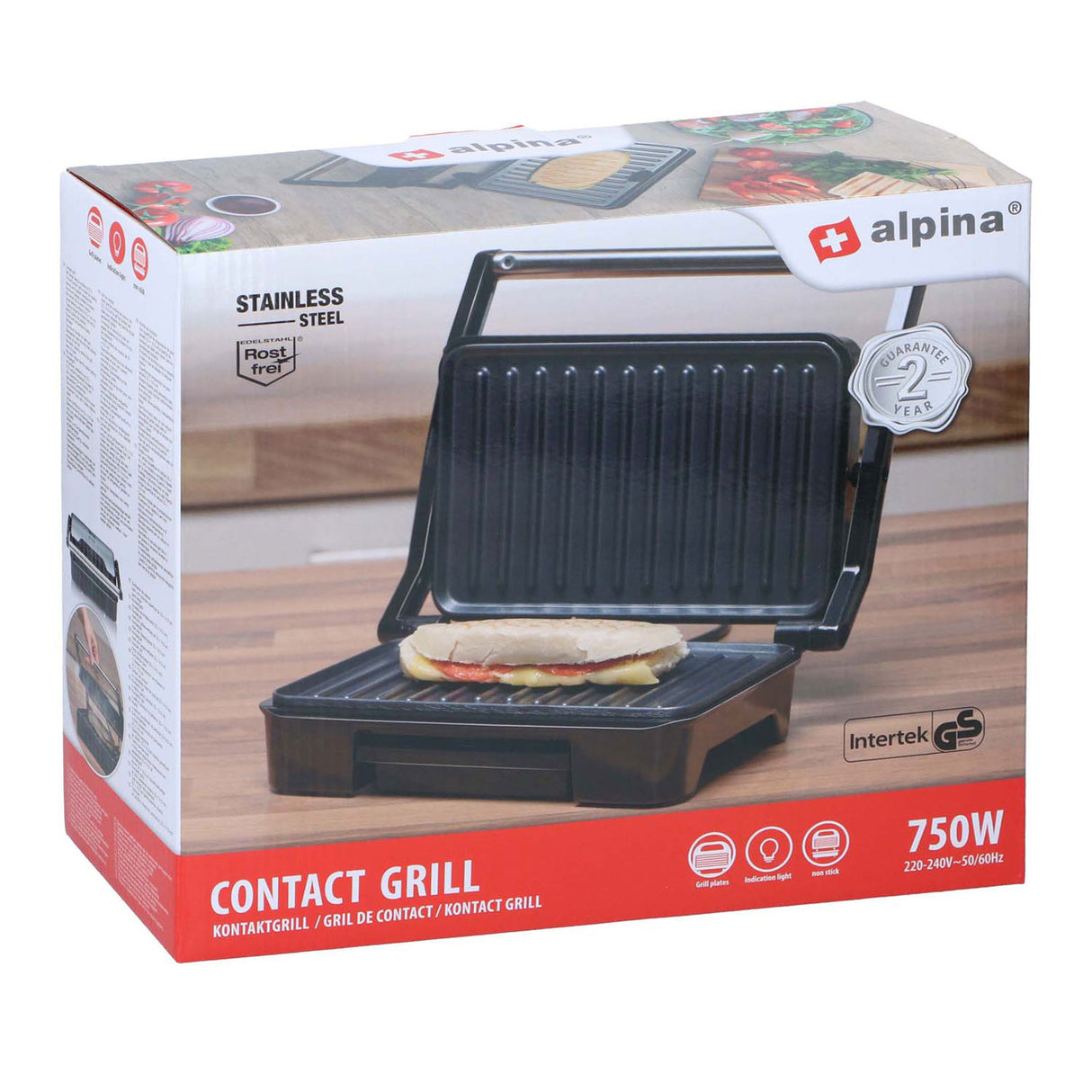 Tosti apparaat grill 750w