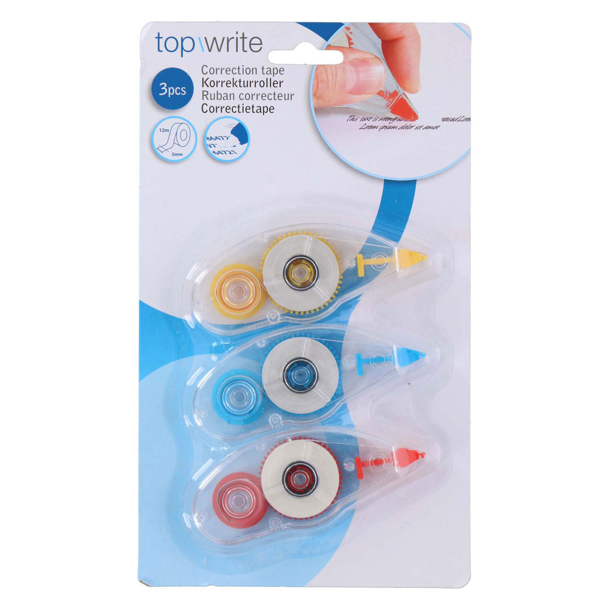 Correctietape rollers, 3st.