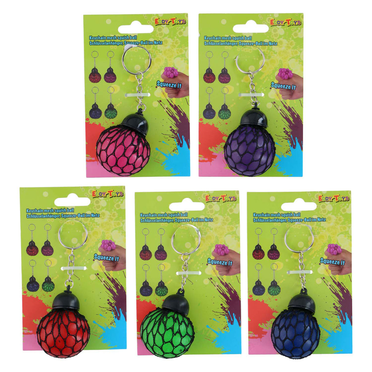 Sleutelhanger mesh squish bal