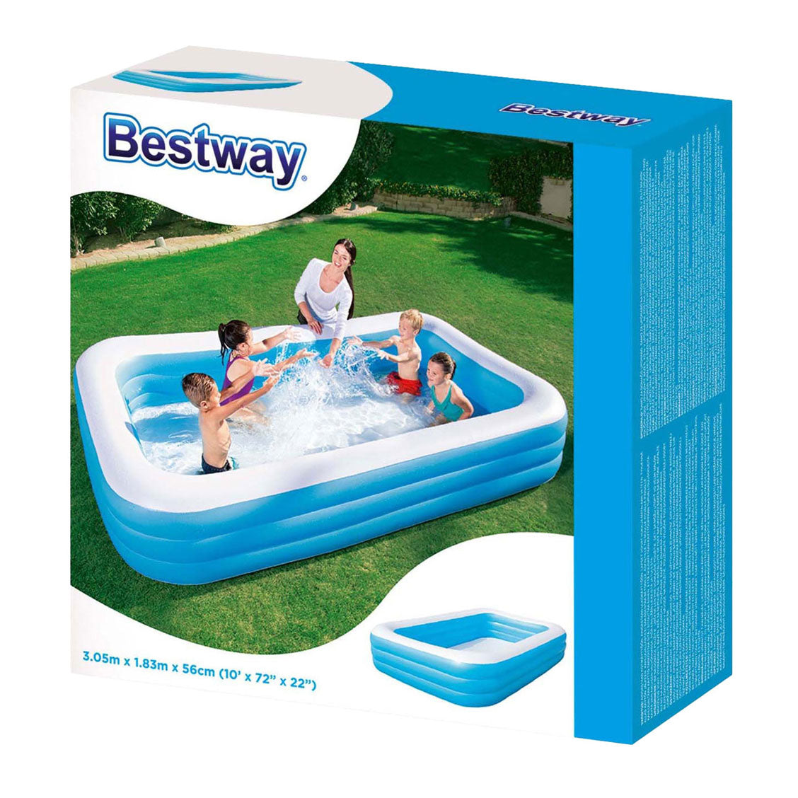 Bestway familiebad rechthoek blue deluxe 305cm