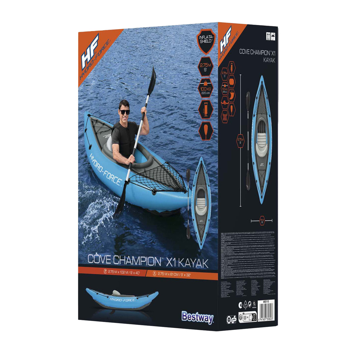 Bestway hydro force kajak cove champion x1 set opblaasbaar