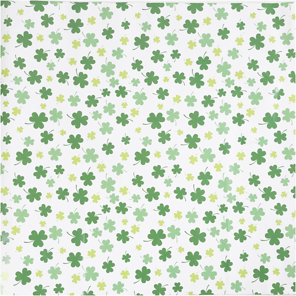 Creativ company inpakpapier, groene klaver, b: 50 cm, 80 gr, 100 m 1 rol