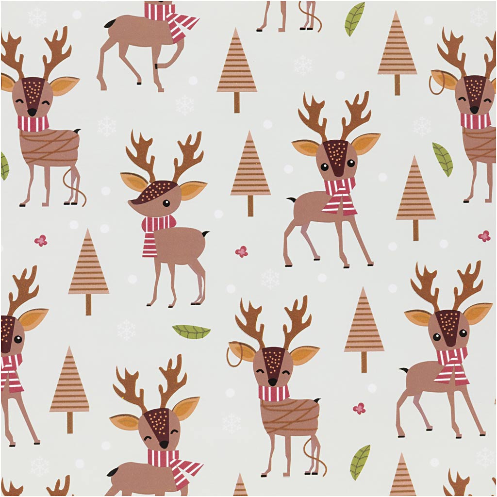 Creativ company inpakpapier, bambi, b: 50 cm, 80 gr, ijsblauw, 100 m 1 rol