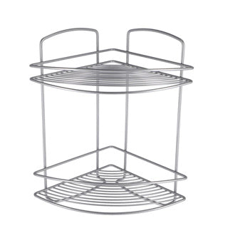 Metaltex onda badkamer-hoekrek 2 etages 22x22x35 cm zilver