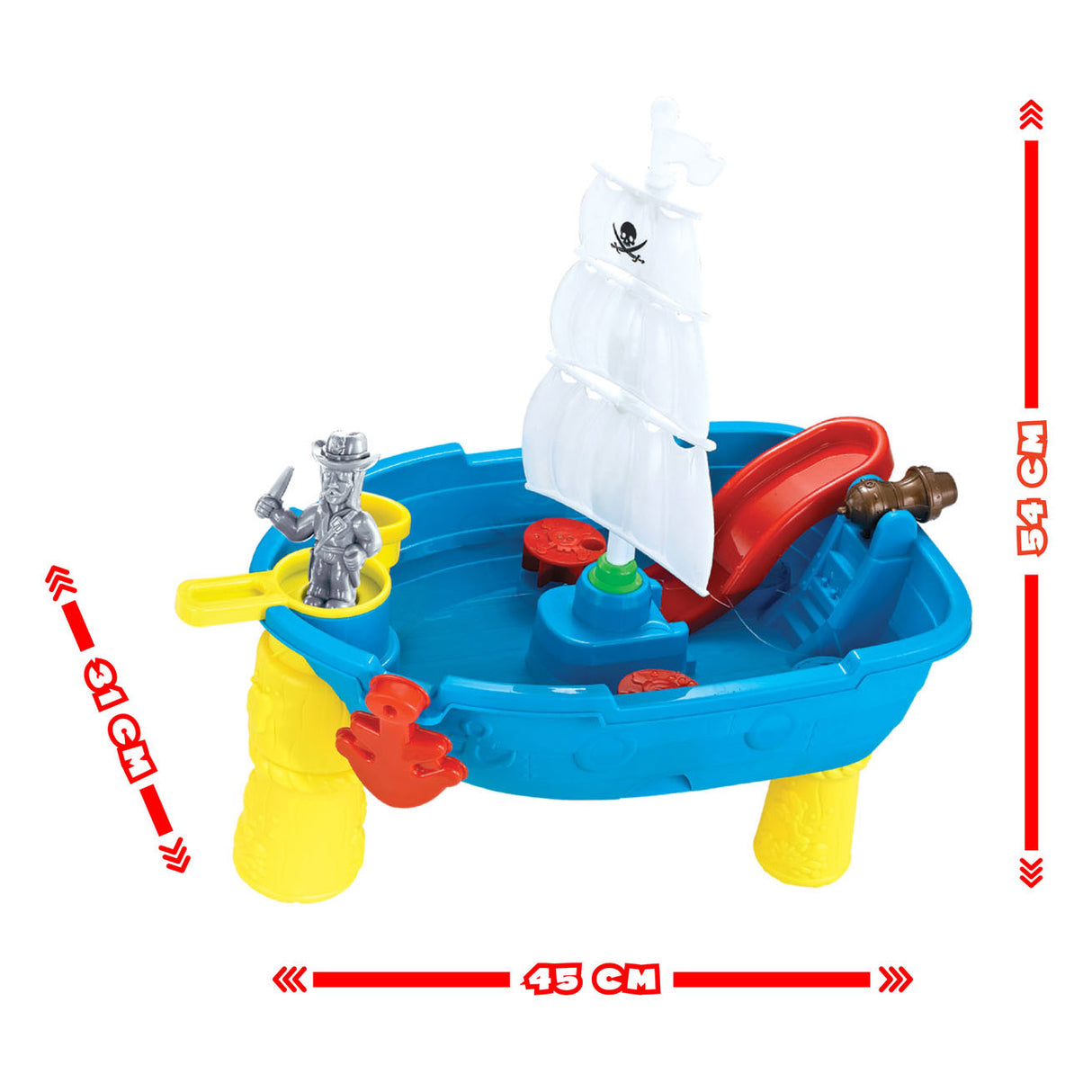 Zand - en watertafel piratenboot, 19dlg.