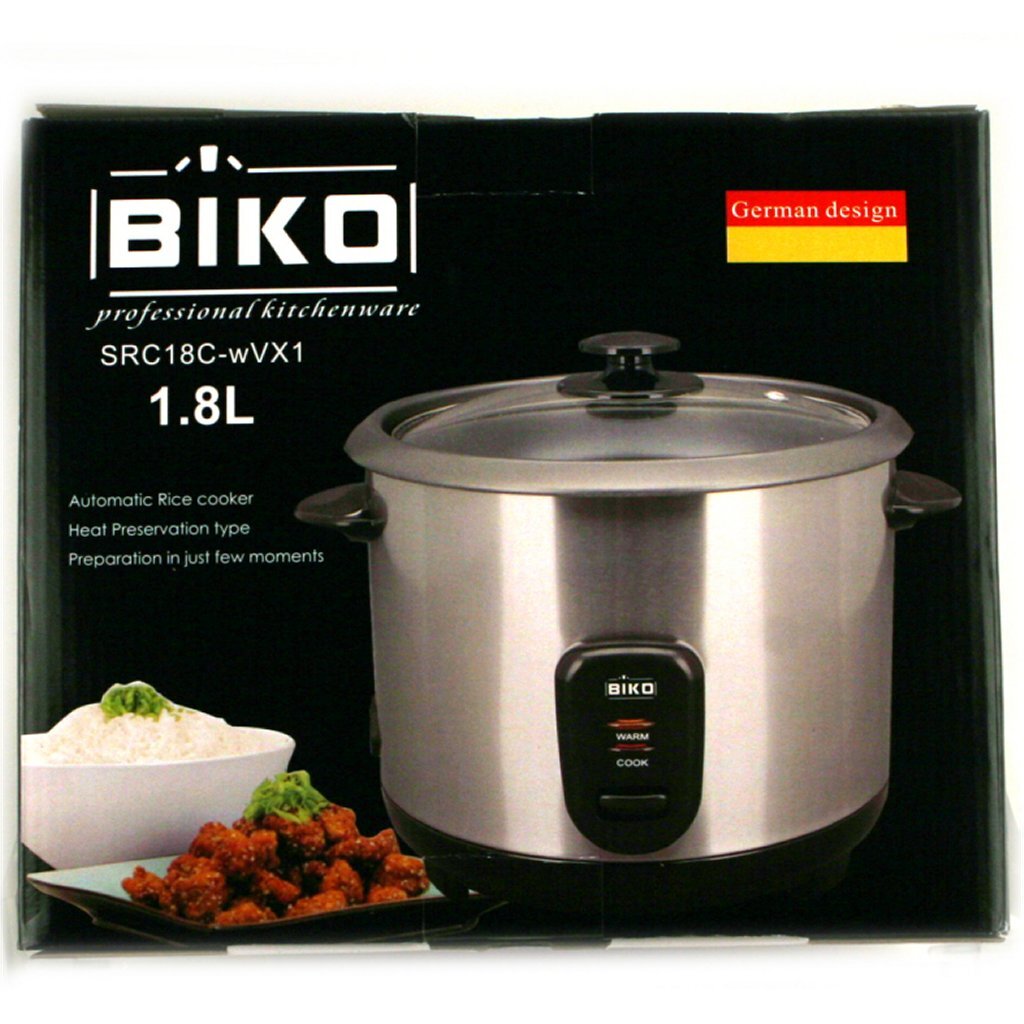 Biko rijstkoker 1.8 liter rvs