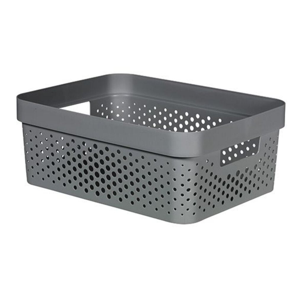 Curver infinity dots opbergbox 11l antraciet