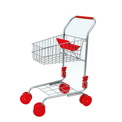 Basic winkelwagen rood metaal