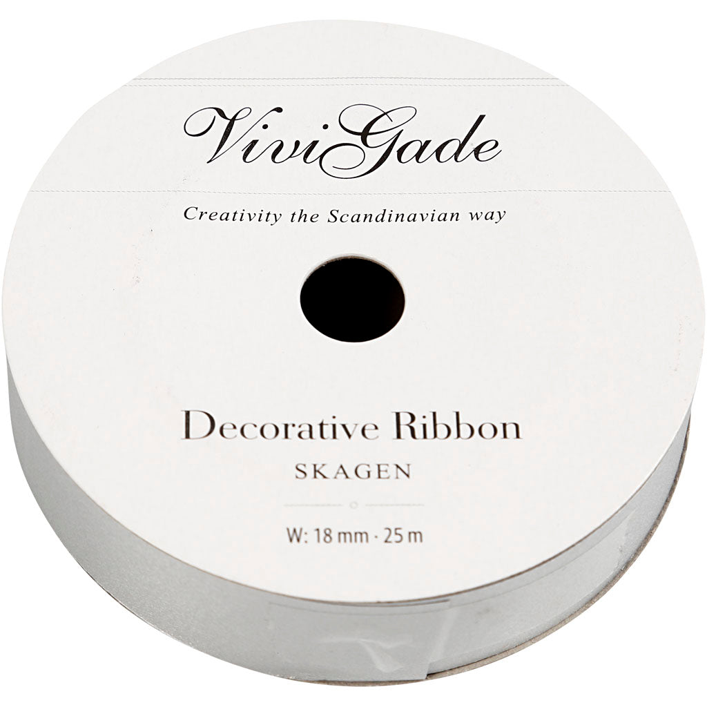 Creativ company cadeaulint, b: 18 mm, matt, zilver, 25 m 1 rol