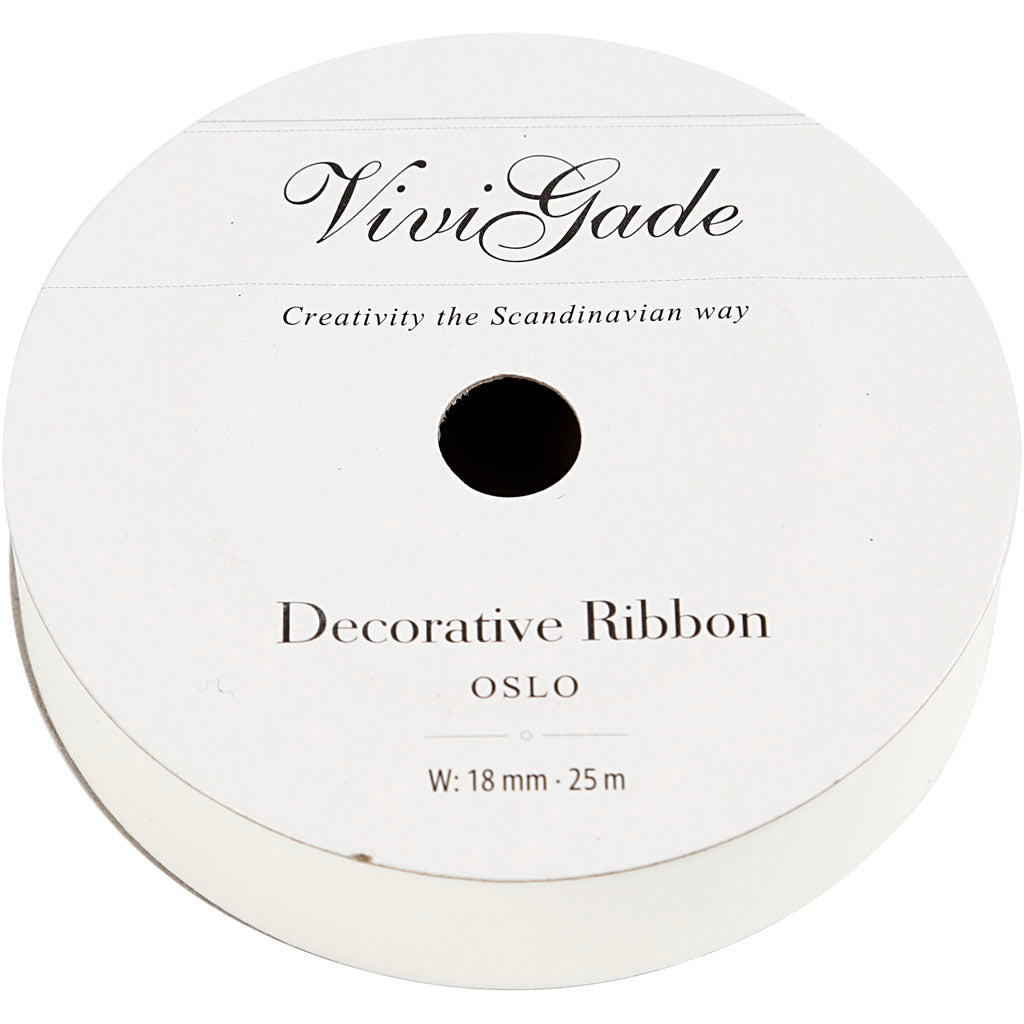 Creativ company cadeaulint, b: 18 mm, matt, wit, 25 m 1 rol