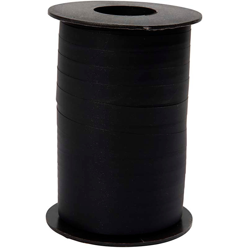 Creativ company cadeaulint, b: 10 mm, matt, zwart, 250 m 1 rol