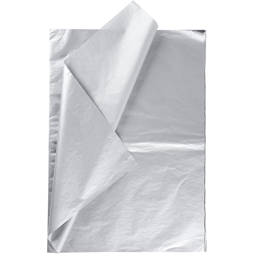 Creativ company tissuepapier, vel 50x70 cm, 17 gr, zilver, 6 vel 1 doos