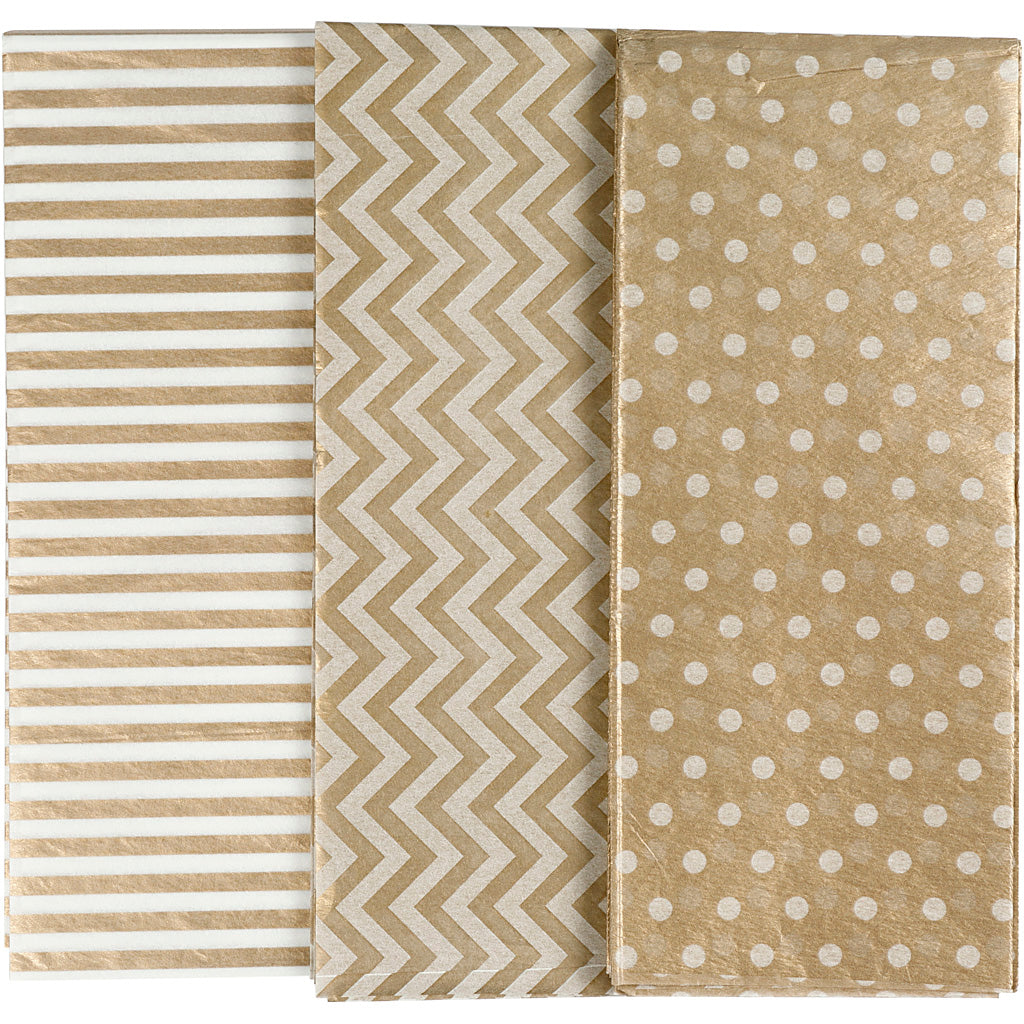 Creativ company tissuepapier, vel 50x70 cm, 17 gr, goud, 6 vel 1 doos
