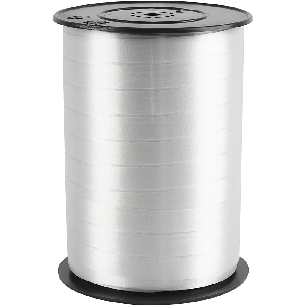 Creativ company cadeaulint, b: 10 mm, glossy, zilver, 250 m 1 rol