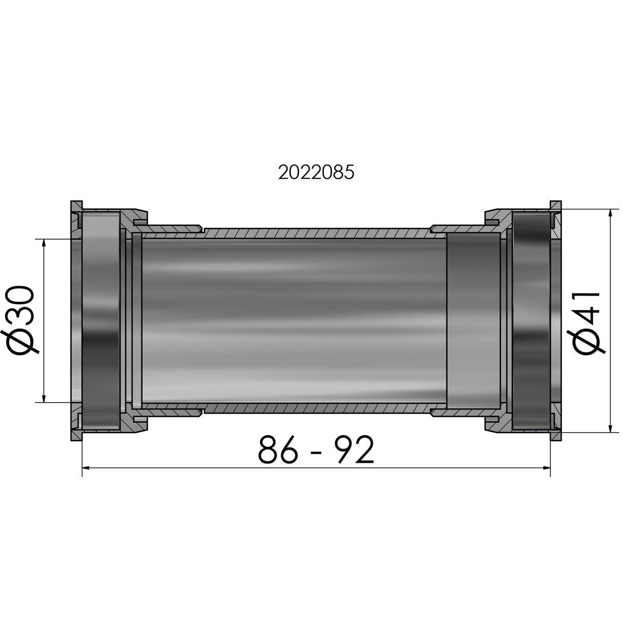 Elvedes trapas press fit bb86 92 41mm scram dub