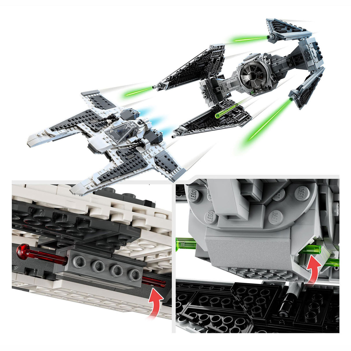 Lego star wars 75348 mandalorian fang fighter vs. tie interceptor set