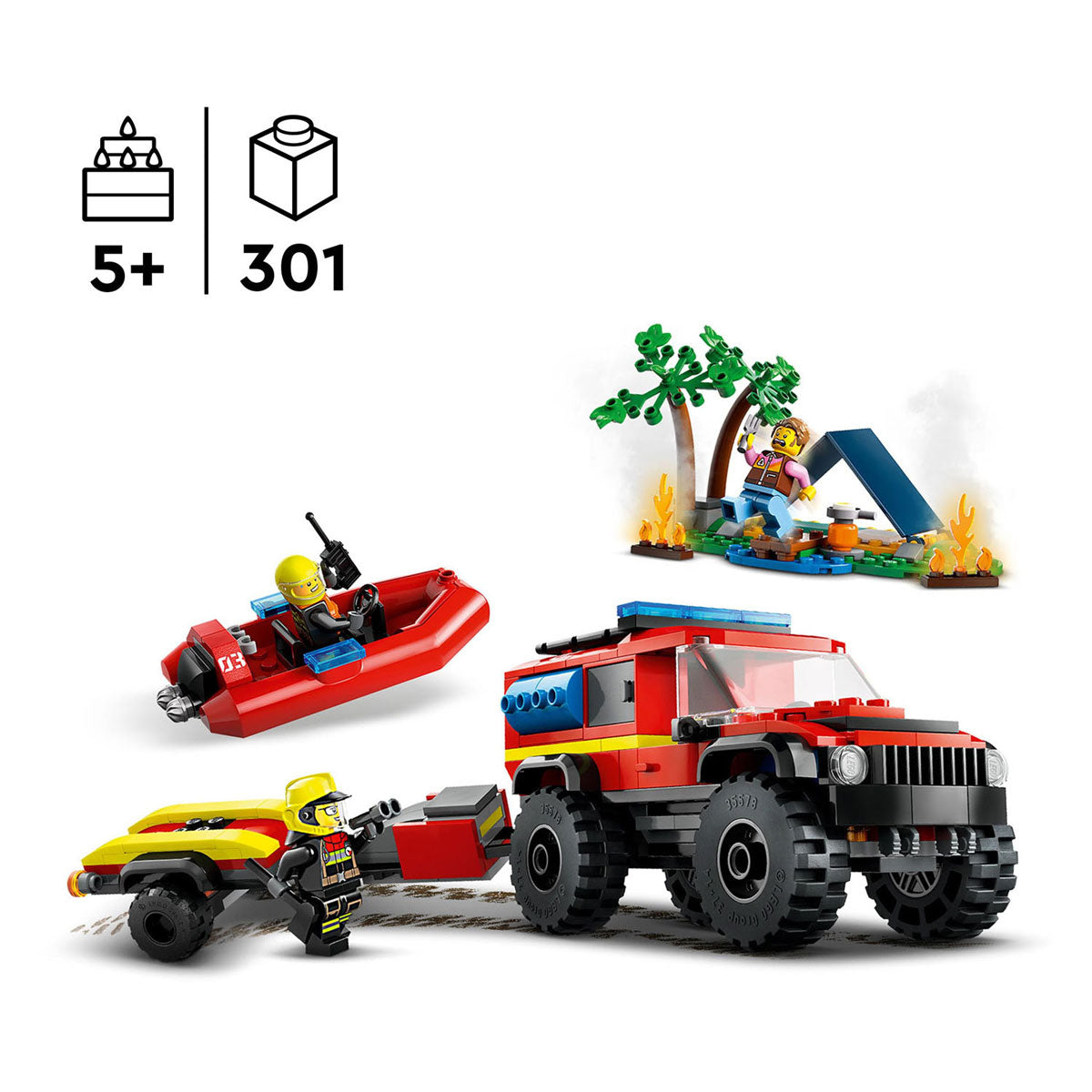 Lego LEGO City 60412 4X4 Brandweerauto met Reddingsboot