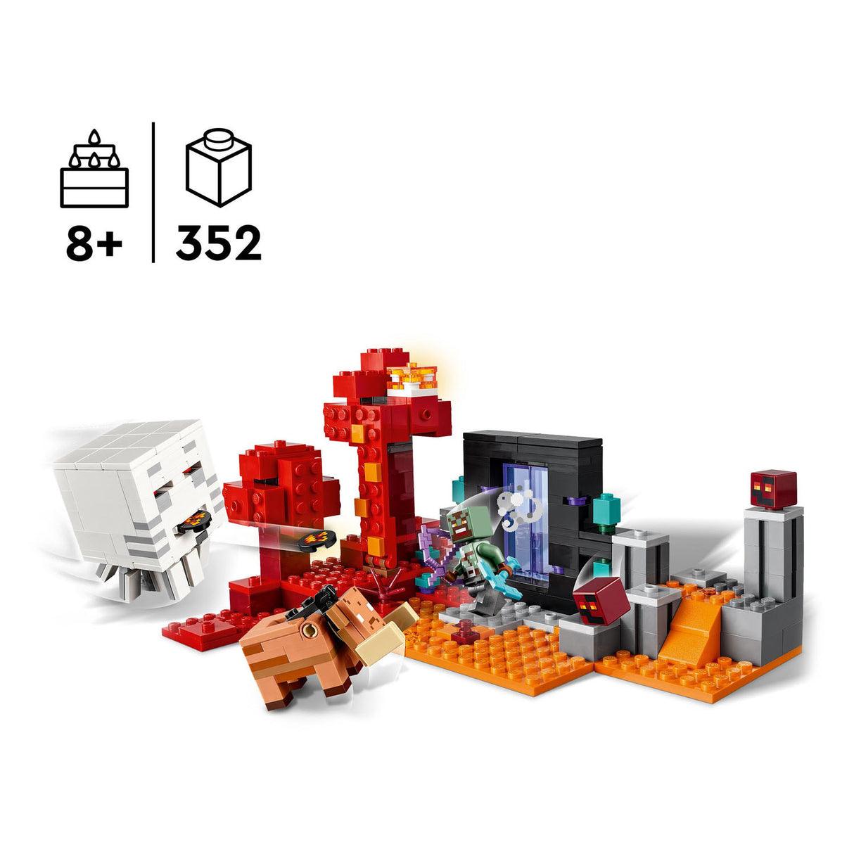 Lego LEGO Minecraft 21255 Hinderlaag bij het Nether-Portaal