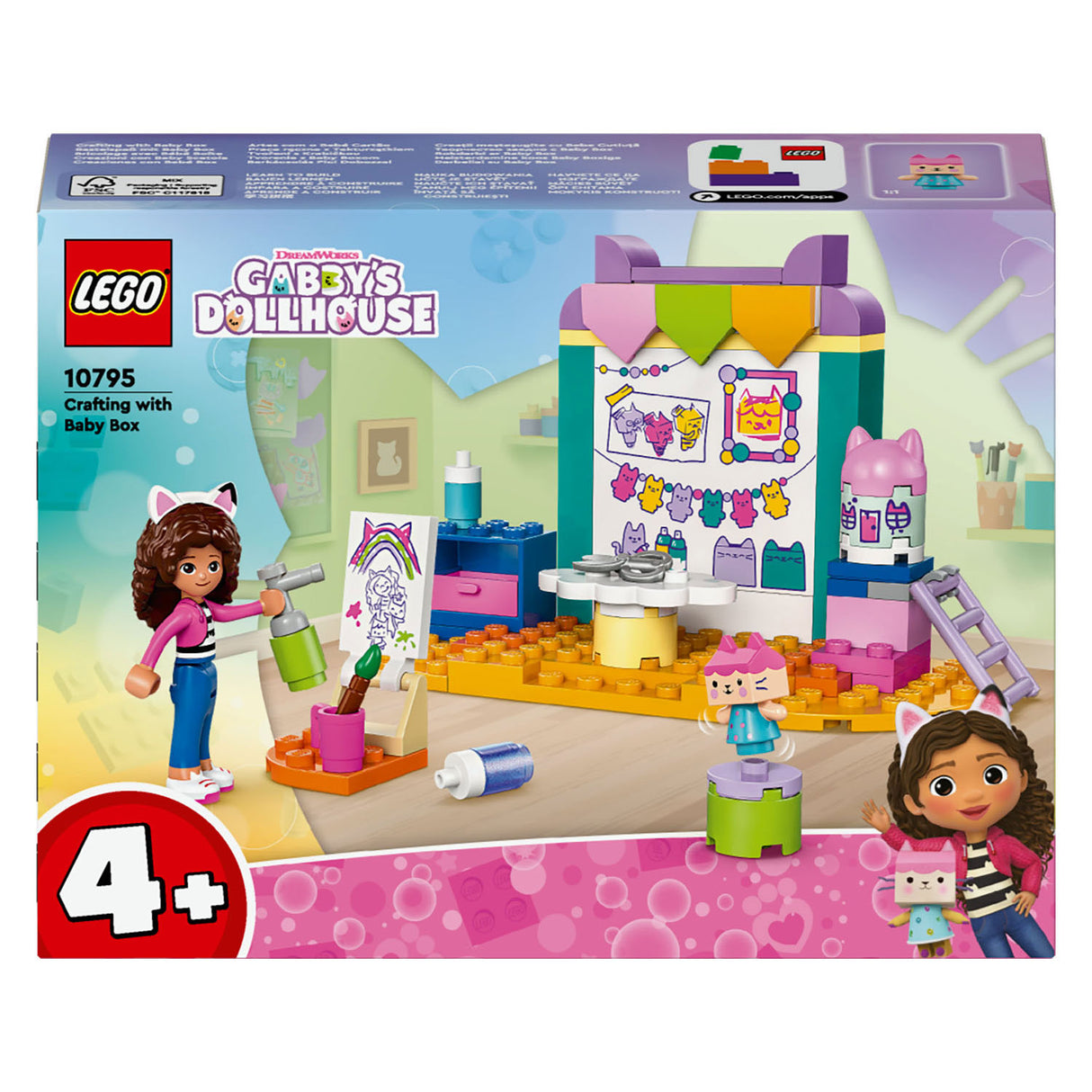 Lego gabby's poppenhuis 10795 knutselen met babykitty