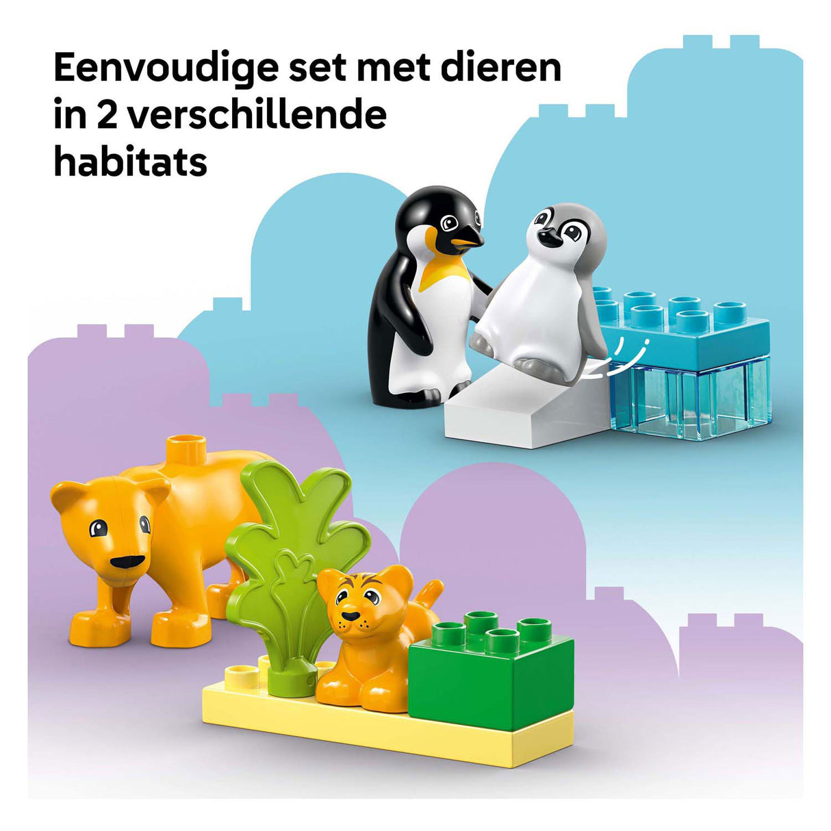 Lego duplo town 10442 families van wilde dieren: pinguïns en leeuwen