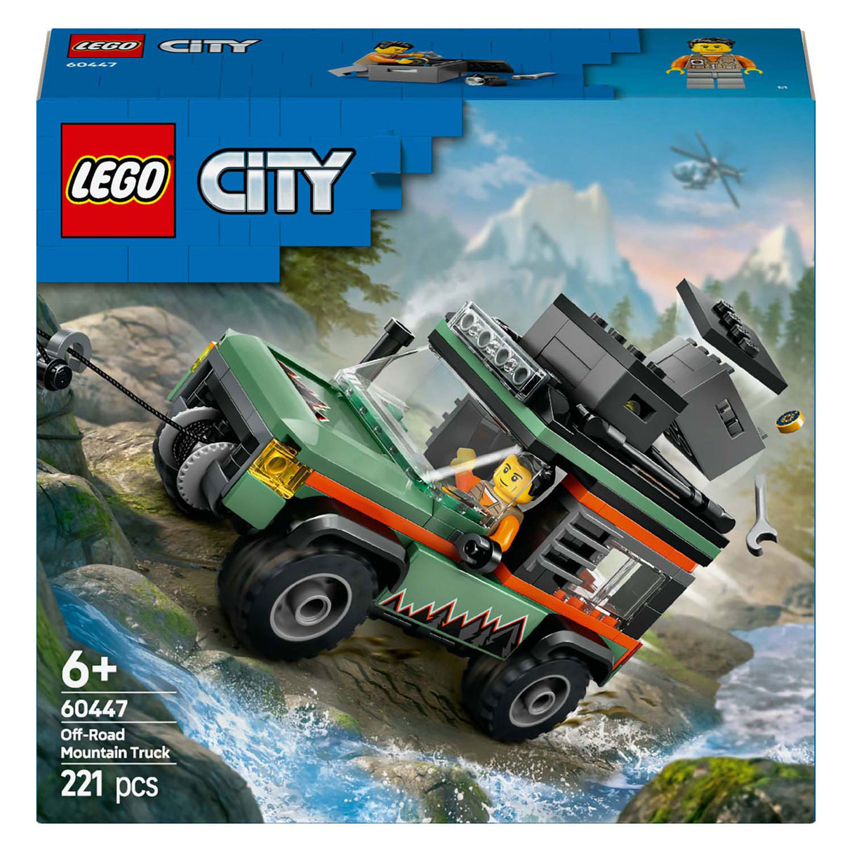 Lego city 60447 4x4 terreinwagen voor in de bergen