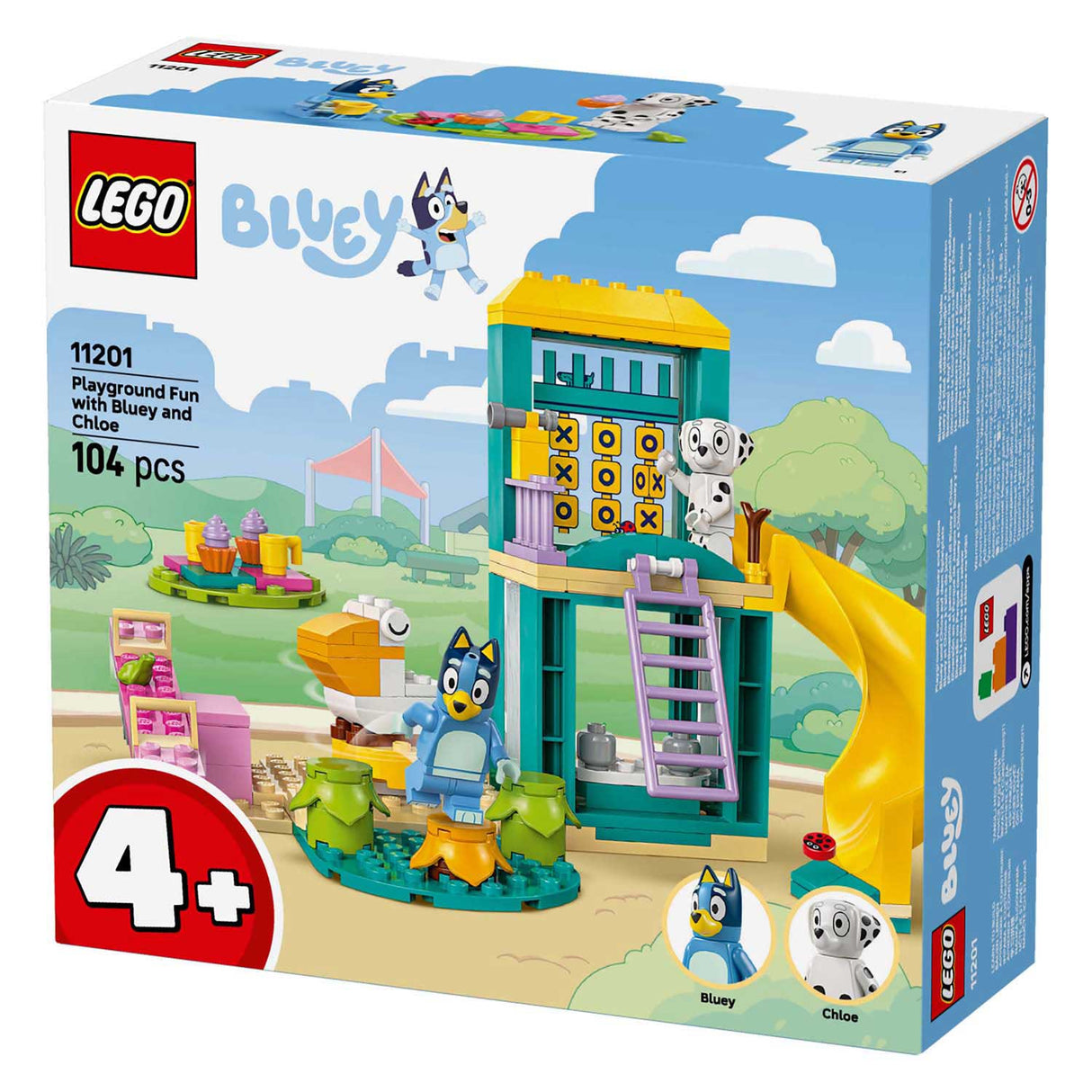 Lego duplo 11201 bluey en chloe in de speeltuin