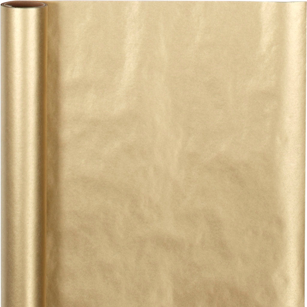 Vivi gade cadeaupapier, b: 50 cm, 60 gr, goud, 5 m 1 rol
