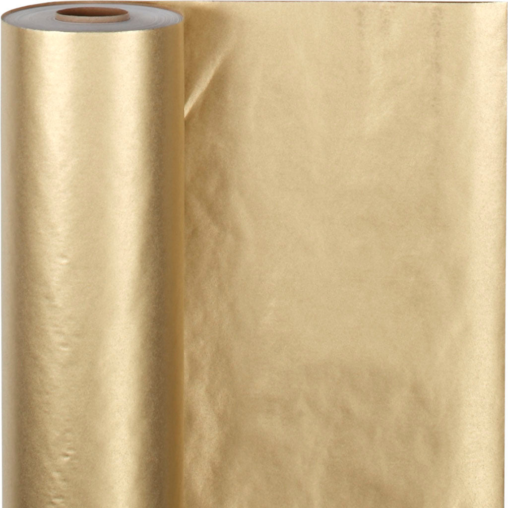 Vivi gade cadeaupapier, b: 50 cm, 60 gr, goud, 100 m 1 rol
