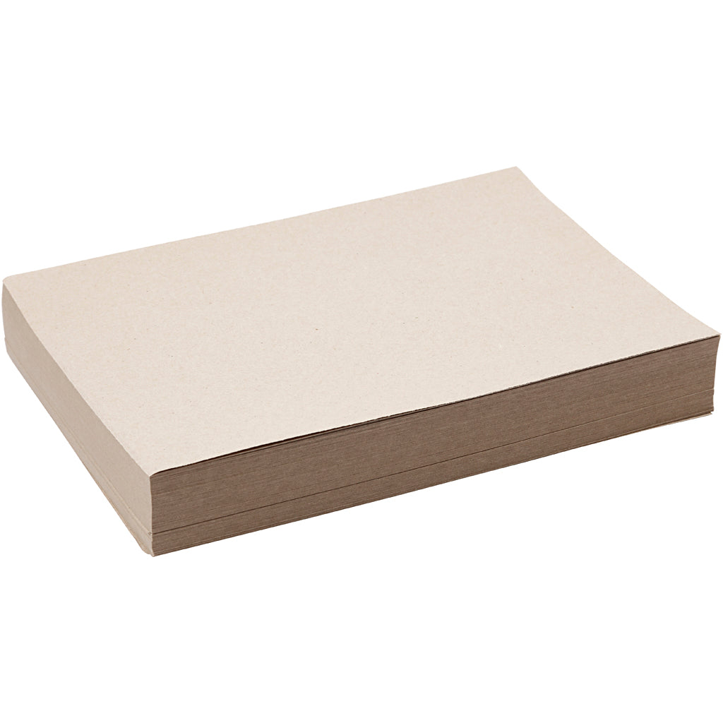 Creativ company gerecycled papier, a4, vel 210x297 mm, 100 gr, grijs bruin, 250 vel 1 doos