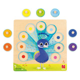 Jumbo goula - houten noppenpuzzel pauw, 9st.