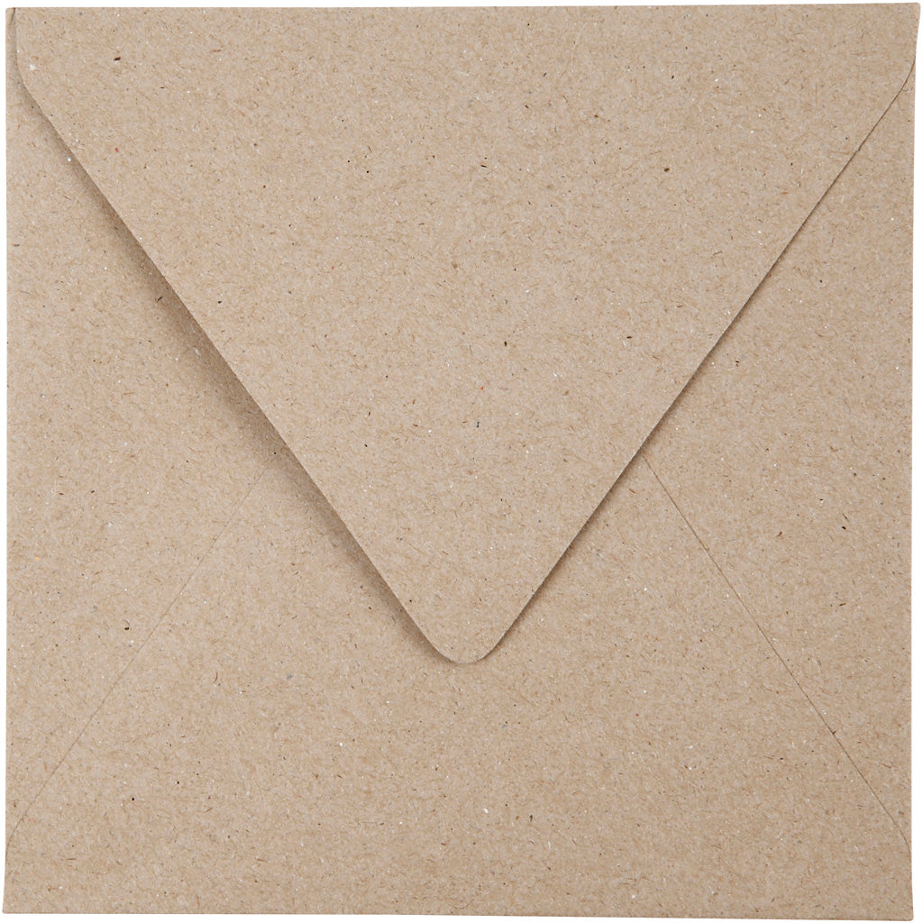 Creativ company gerecyclede envelop, afmeting envelop 16x16 cm, 120 gr, naturel, 50 stuk 1 doos