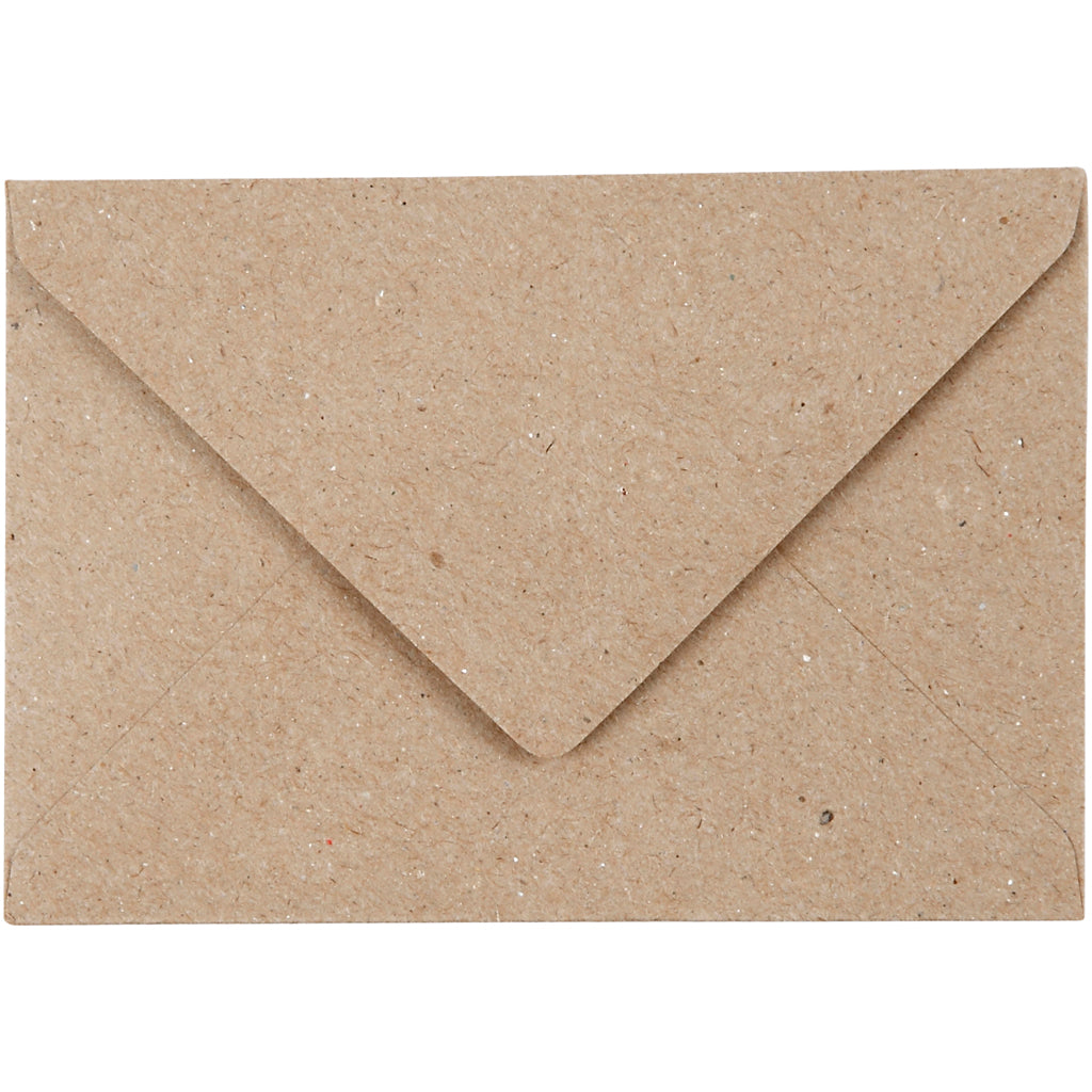Creativ company gerecyclede envelop, afmeting envelop 7,8x11,5 cm, 120 gr, naturel, 50 stuk 1 doos