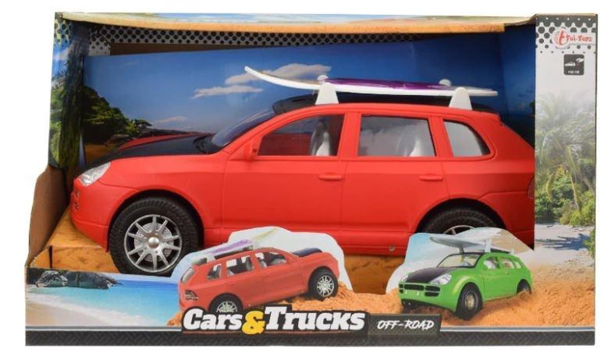 Toi-toys toitoys grote speelauto met surfboard 31 cm lang