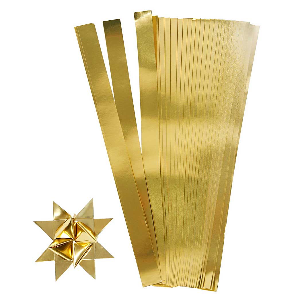 Creativ company vlechtstroken, l: 45 cm, d 4,5 cm, b: 10 mm, goud, 100 stroken 1 doos