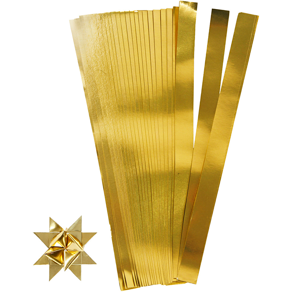 Creativ company vlechtstroken, l: 73 cm, b: 25 mm, d 11,5 cm, goud, 100 stroken 1 doos