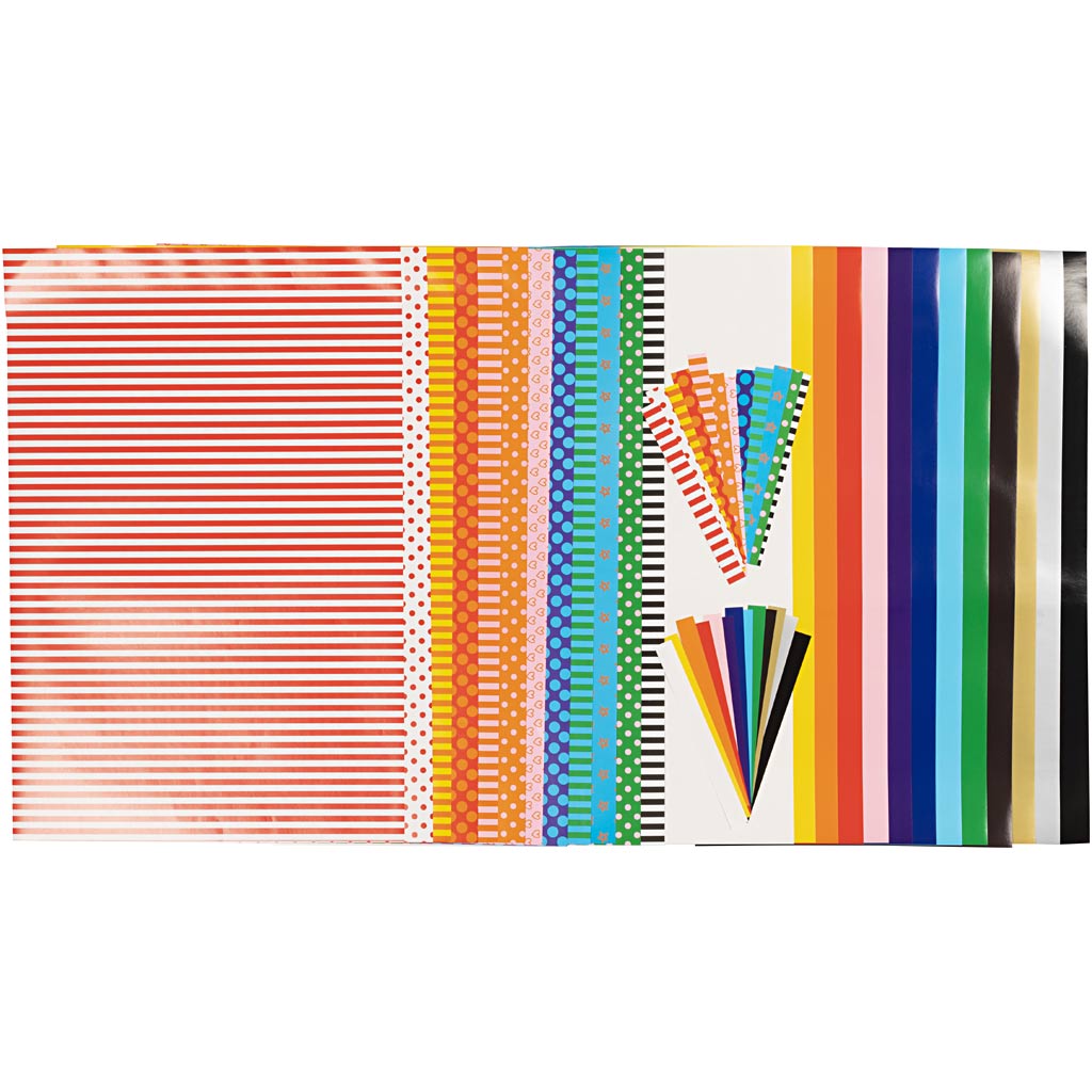 Creativ company glanspapier, vel 32x40 cm, 80 gr, 1 set